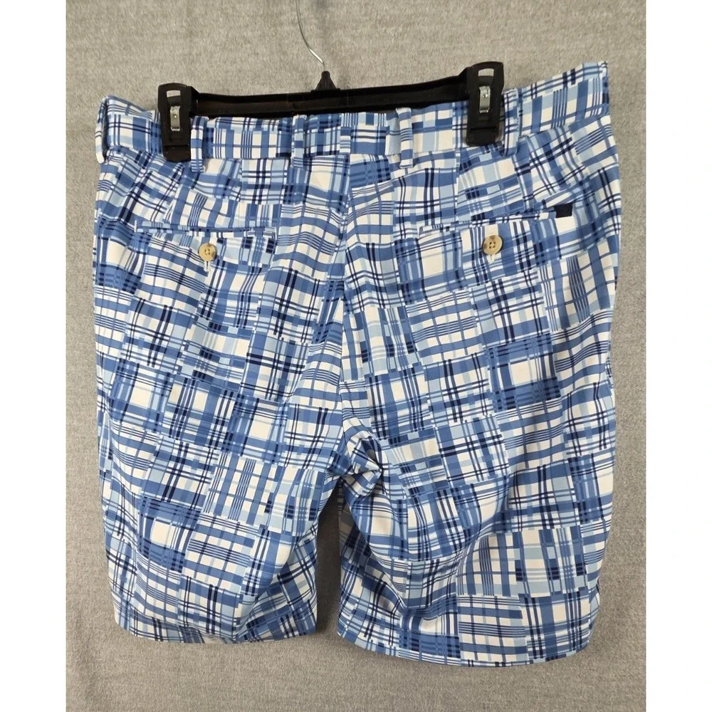 Peter Millar‎ Crown Crafted Performance Golf Shorts Mens 34 Blue Patchwork Print